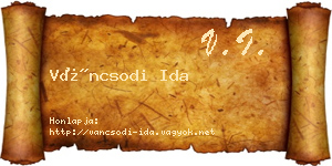 Váncsodi Ida névjegykártya