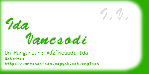 ida vancsodi business card